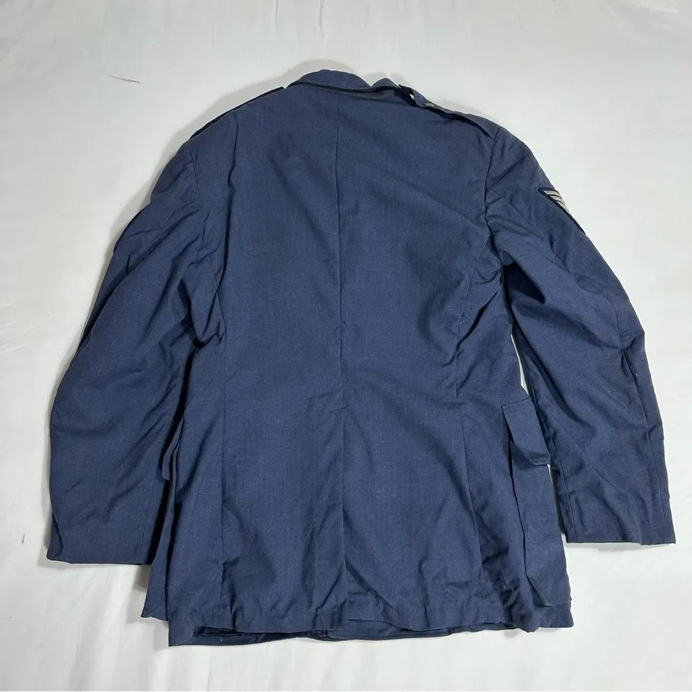 Vintage US Air Force USAF Service Dress Coat Mens 40R Wool Blue Uniform Jacket